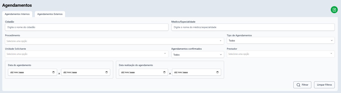 Tela de solicitação