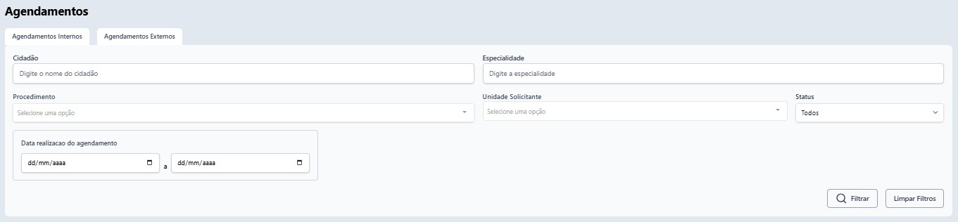 Tela de solicitação