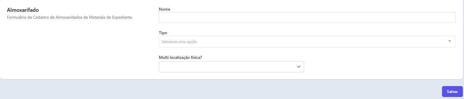 Adicionar Estrutura Fisica