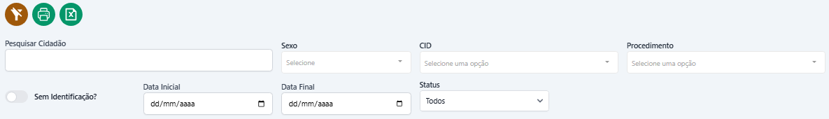 histórico atendimentos filtros