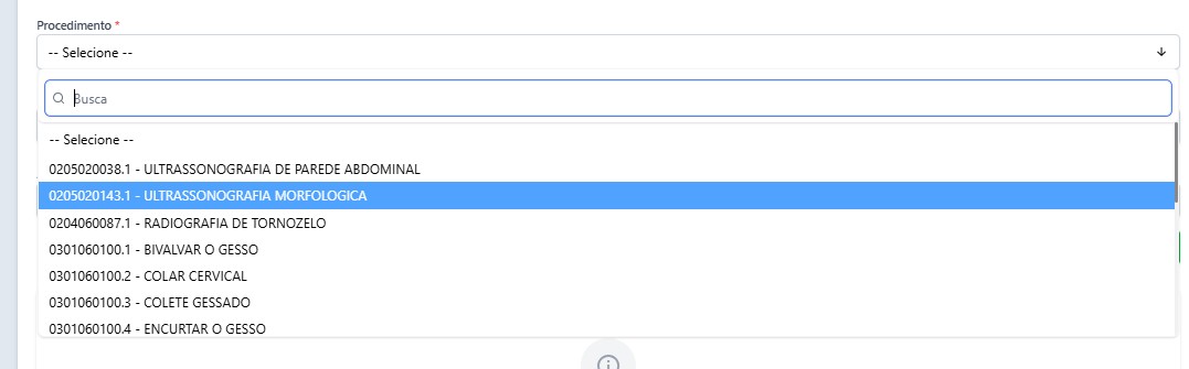 Tela de solicitação