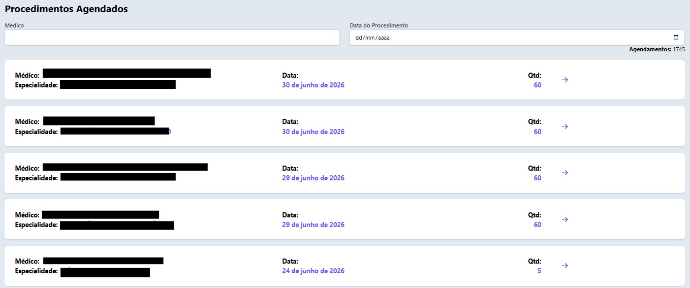 Tela do agendamento